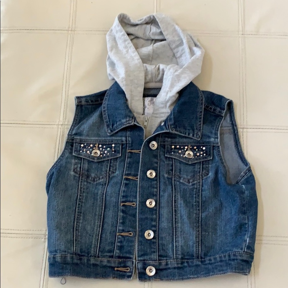 Justice Denim Vest with Hood Sz 14